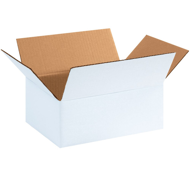 B O X MANAGEMENT, INC. 1184SCW Partners Brand White Corrugated Boxes, 11 3/4in x 8 3/4in x 4 3/4in, Pack Of 25