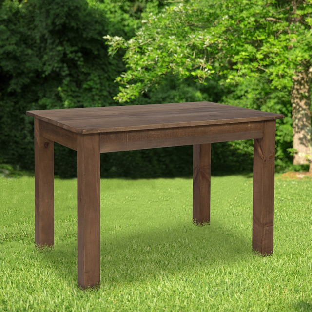 FLASH FURNITURE XAF46X30  Rectangular Pine Farm Dining Table, 30inH x 30inW x 46inD, Antique Rustic
