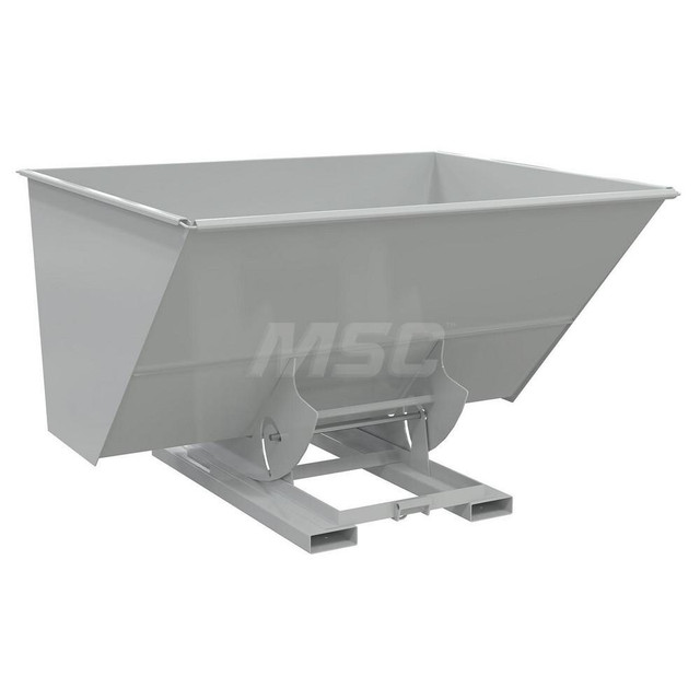 Vestil D-300-LD-NB-GY- Stationary Tilt Hopper: 2,000 lb Capacity, 82" Wide, 69" Long, 51" High