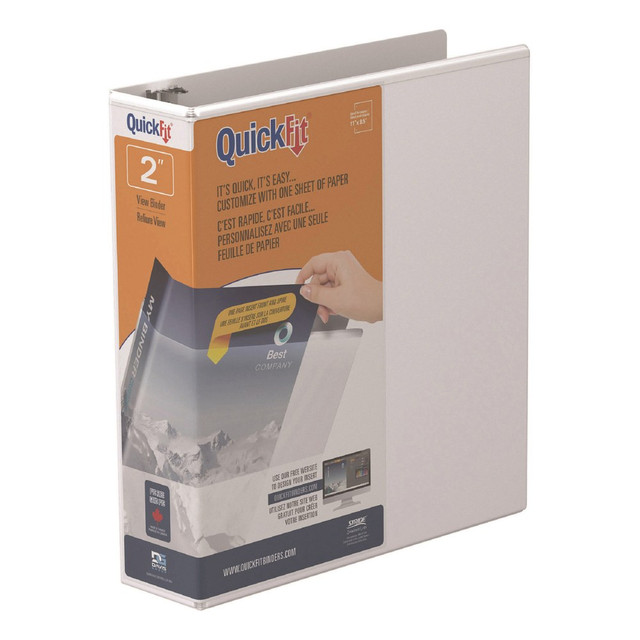 DAVIS GROUP OF COMPANIES CORP 8703-00 QuickFit View 3-Ring Binder, 2in Angle D-Rings, White DAVIS GROUP OF COMPANIES CORP 8703-00 QuickFit View 3-Ring Binder, 2in Angle D-Rings, White