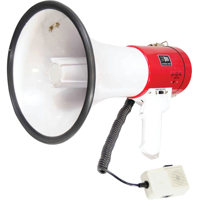 SOUND AROUND INC. Pyle PMP58U  PMP58U Professional Piezo Dynamic 50W Megaphone With USB, 9-1/2inH x 9-1/4inW x 13-1/2inD, White