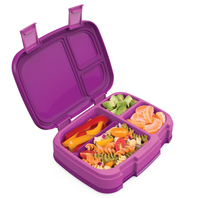 BEAR DOWN CONSULTING Bentgo BGOFR-2P  Fresh 4-Compartment Bento-Style Lunch Box, 2-7/16inH x 7inW x 9-1/4inD, Purple