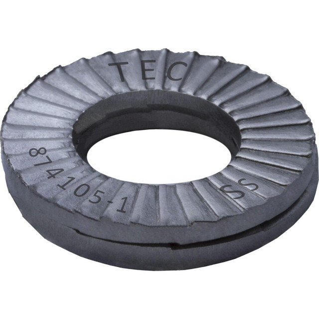 TEC Series TEC-M14LDSS-5 Wedge Lock Washer: 1.209" OD, 0.598" ID, Stainless Steel, 316L, Uncoated