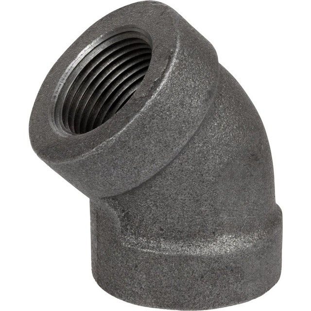 USA Industrials ZUSA-PF-20596 Black Pipe Fittings; Fitting Type: Elbow ; Fitting Size: 2-1/2" ; End Connections: NPT ; Material: Iron ; Classification: 300 ; Fitting Shape: 450 Elbow
