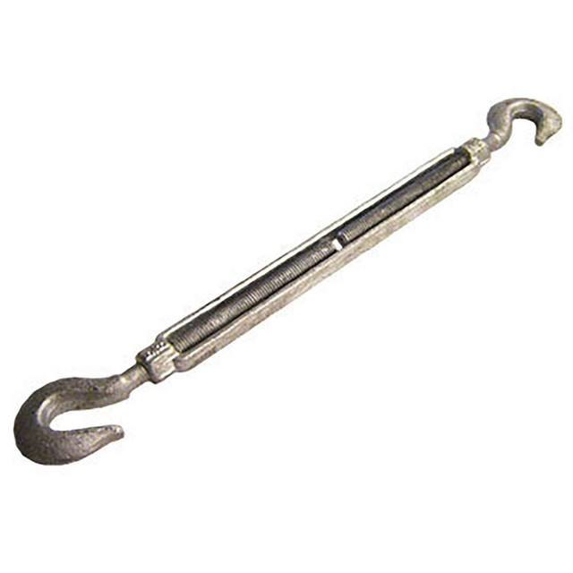 US Cargo Control HHTBGV1X18 Turnbuckles; Turnbuckle Type: Hook & Hook ; Working Load Limit: 5000 lb ; Thread Size: 1-18 in ; Turn-up: 18in ; Closed Length: 32.63in ; Material: Steel