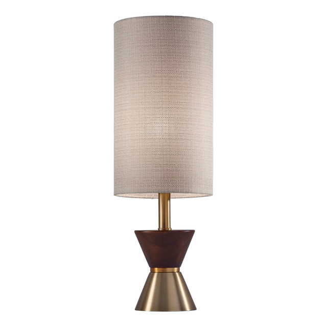 ADESSO INC Adesso 4268-21  Carmen Table Lamp, 23inH, Antique Brass And Beige Shade/Walnut Base