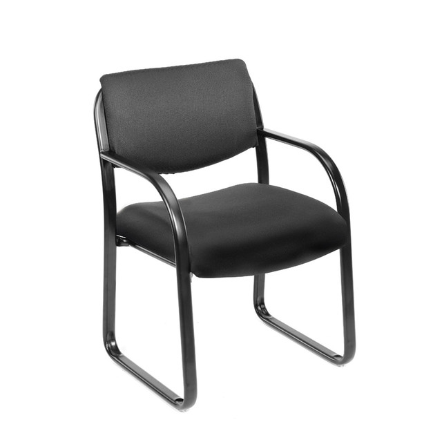 NORSTAR OFFICE PRODUCTS INC. B9521-BK Boss Office Products Fabric Contoured Guest Chair, Black NORSTAR OFFICE PRODUCTS INC. B9521-BK Boss Office Products Fabric Contoured Guest Chair, Black