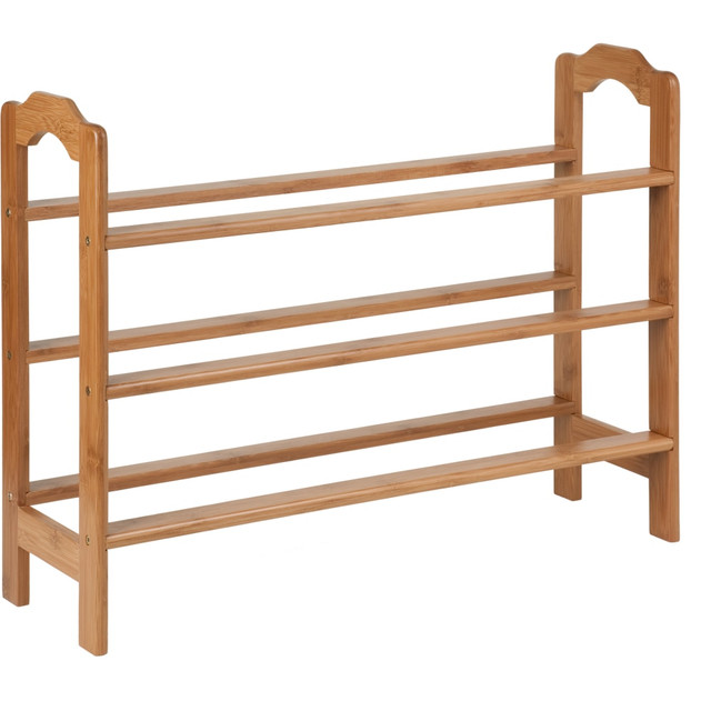 HONEY-CAN-DO INTERNATIONAL, LLC SHO-09341 Honey Can Do 3-Tier Bamboo Shoe Rack, 21inH x 28-7/16inW x 8-3/4inD, Natural