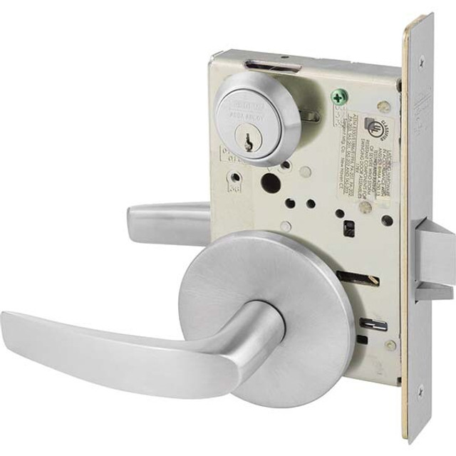 Sargent 8237 LB 26D Lever Locksets; Type: Classroom; Door Thickness: 1-3/4; Key Type: Conventional; Back Set: 2-3/4; For Use With: Commercial Doors; Finish/Coating: Satin Chrome; Material: Steel; Material: Steel; Door Thickness: 1-3/4; Lockset Grade:
