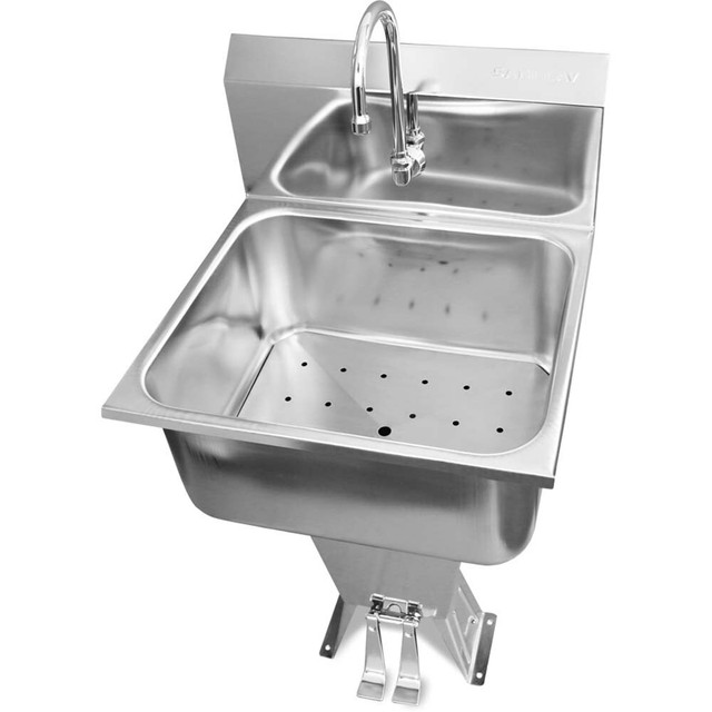 SANI-LAV 512L-0.5 Hands-Free Meat Wash Sink: Floor Mount, 304 Stainless Steel
