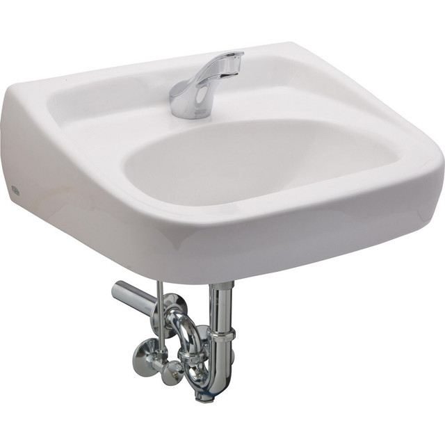Zurn Z.L4.S Sinks; Type: Bathroom/Lavatory ; Mounting Location: Wall ; Number Of Bowls: 1 ; Material: Brass; Vitreous China ; Faucet Included: Yes ; Faucet Type: Electronic