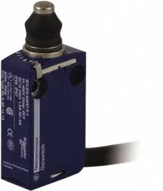 Telemecanique Sensors XCMD2111L1 General Purpose Limit Switch: DP, NC, End Plunger, Top