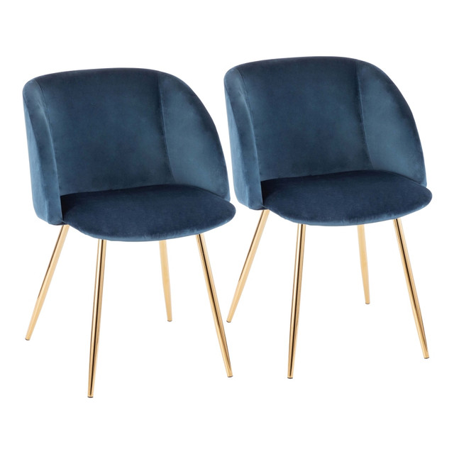 LUMISOURCE, LLC CH-FRAN AU+BU2 LumiSource Fran Dining Chairs, Blue/Gold, Set Of 2 Chairs