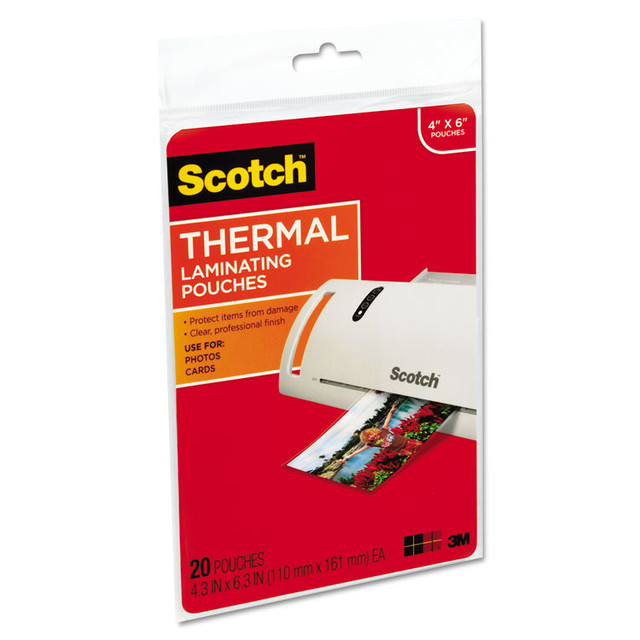3M/COMMERCIAL TAPE DIV. Scotch™ TP5900-20 Laminating Pouches, 5 mil, 4.33" x 6.33", Gloss Clear, 20/Pack