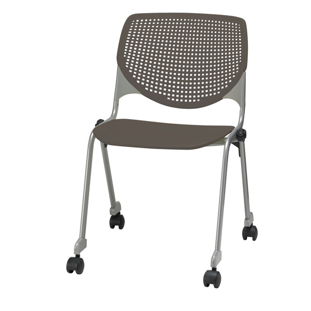 KFI FURNITURE, LLC CS2300-P18BROWNS KFI Studios KOOL Stacking Chair With Casters, Brownstone/Silver KFI FURNITURE, LLC CS2300-P18BROWNS KFI Studios KOOL Stacking Chair With Casters, Brownstone/Silver