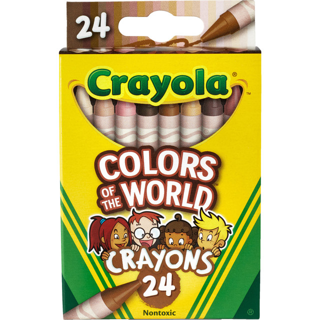 Add realism to your drawings and coloring pages with these Crayola Colors Of The World Crayons. The crayons in this box contain specially formulated colors to represent the people of the world to make an exciting addition to your next coloring session.  Contains specially formulated colors that represent people of the world.  Helps make coloring pages and drawings even more detailed and realistic.