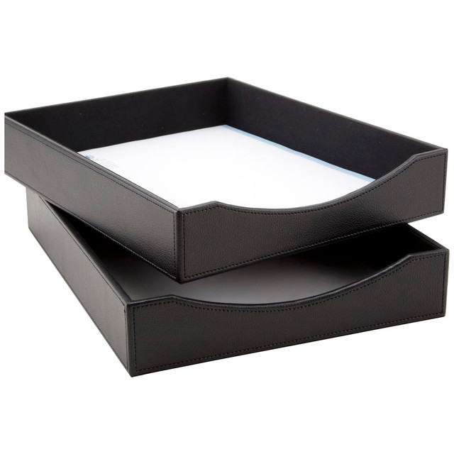 OFFICE DEPOT 61813 Realspace Black Faux Leather Paper Tray, Letter Size
