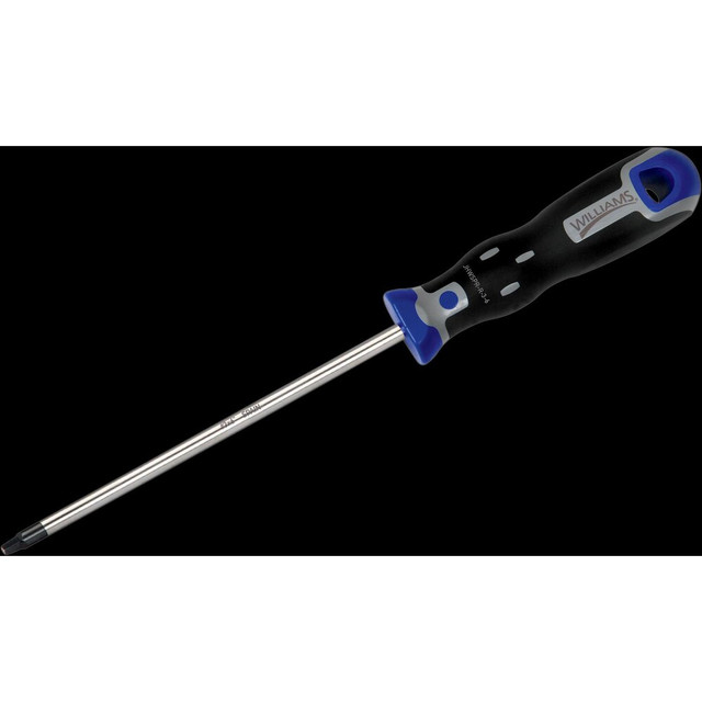 Williams JHWSPR-R-3-6 Precision & Specialty Screwdrivers; Tool Type: Pozidriv Screwdriver ; Blade Length: 6 ; Overall Length: 8.75 ; Handle Color: Black; Blue; Gray ; Finish: Chrome ; Body Material: Steel