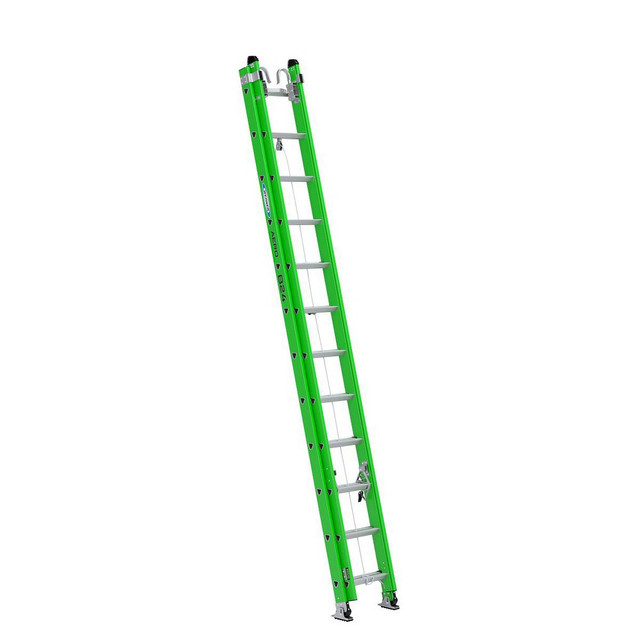 Werner B7124-2X9085 Extension Ladders; Type: Extension Ladder; Material: Fiberglass; Working Length: 25 Feet; Load Capacity (Lb.): 375; Extended Ladder Height: 28; Step Material: Aluminum; Step Ladder Height: 17.42; Overall Depth: 6 in; Number Of Ste