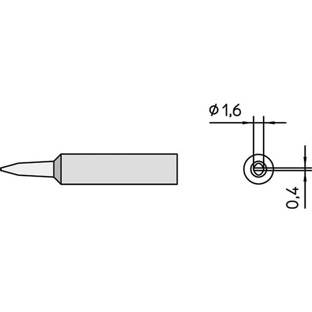 Weller T0054485199 Soldering Iron Chisel Tip: 4-3/4" Dia