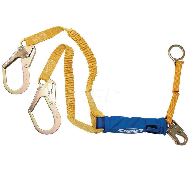 Werner C446200 Lanyards & Lifelines; Load Capacity: 5000lb ; Construction Type: Webbing ; Harness Type: Ladder Climbing ; Lanyard End Connection: Snap Hook ; Anchorage End Connection: Rebar Hook ; Length Ft.: 6.00