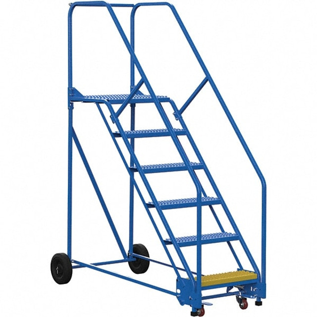 Vestil LAD-6-21-G-EZ Steel Rolling Ladder: Type 1A, 6 Step