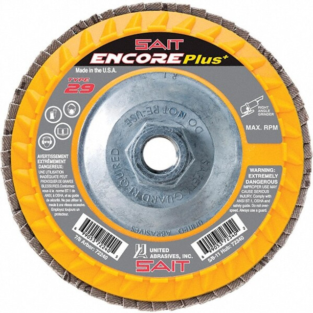 Sait 72339 Flap Disc: 5/8-11 Hole, 40 Grit, Zirconia Alumina, Type 29