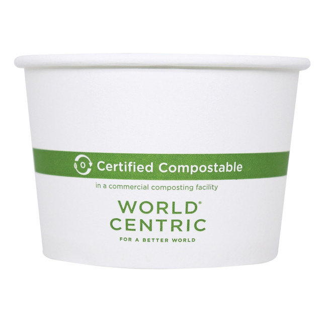 WORLD CENTRIC BOPA16  Paper Bowls, 16 Oz, White, Carton Of 500 Bowls