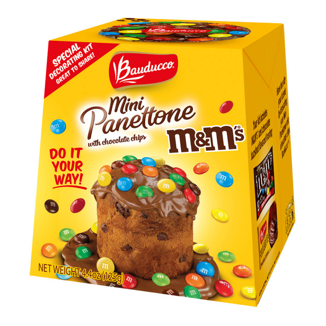 BAUDUCCO FOODS 417  Mini Panettone With Chocolate Chips And M&Ms, 4.4 Oz, Case Of 24 Boxes