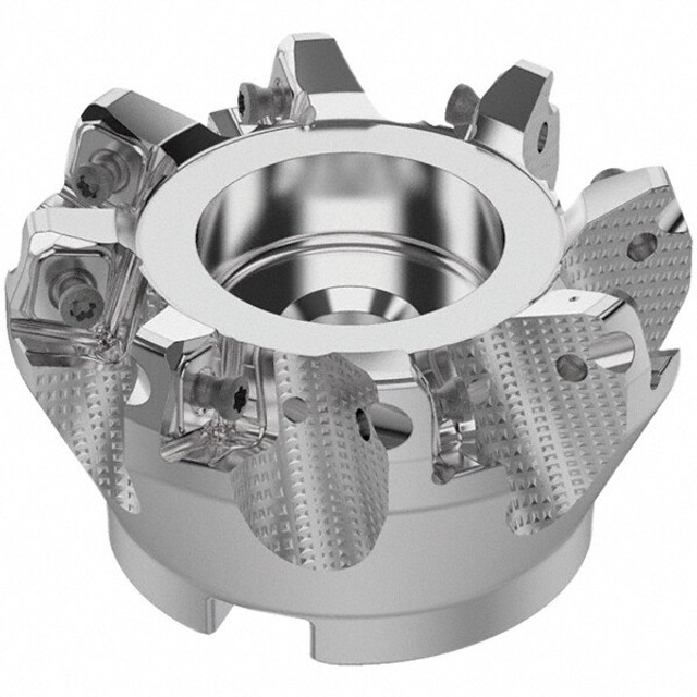 Seco 03241904 80mm Cut Diam, 27mm Arbor Hole, 8mm Max Depth of Cut, 71° Indexable Chamfer & Angle Face Mill