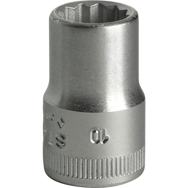 Stahlwille 02010010 Hand Sockets; Socket Type: Standard ; Drive Size: 3/8in (Inch); Socket Size (mm): 10 ; Drive Style: Hex ; Number Of Points: 12 ; Overall Length (Decimal Inch): 0.9100