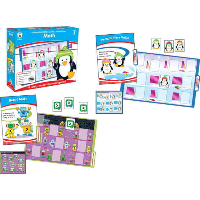 CARSON-DELLOSA PUBLISHING LLC Carson-Dellosa 140307  CenterSOLUTIONS File Folder Games - Math, Grade 2, Box Of 16