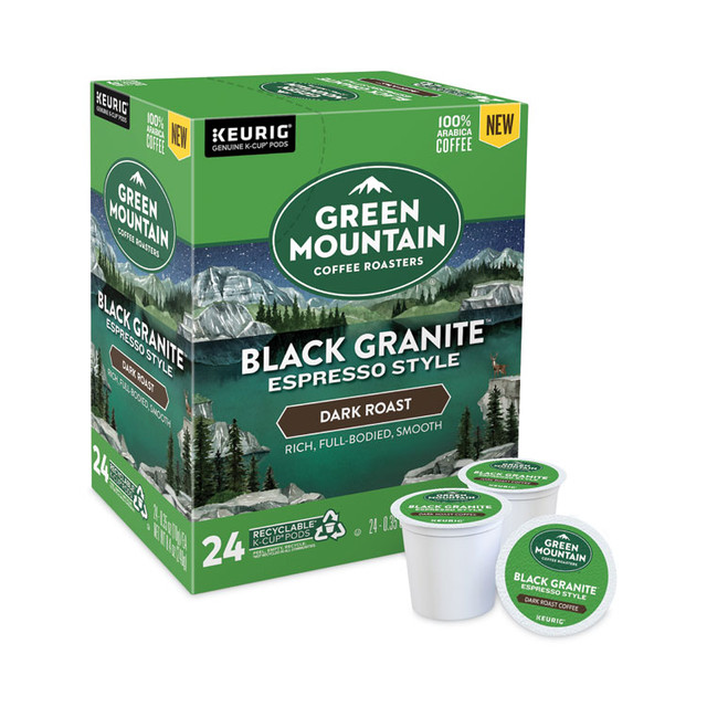 KEURIG DR PEPPER Green Mountain Coffee® 9530 Black Granite Espresso Style K-Cups, 24/Box