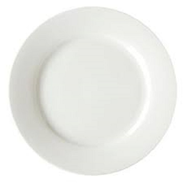 VERTEX CHINA ARG-6 Hoffman Vertex Round China Plates, Argyle, 6-1/2in, White, Pack Of 36 Plates