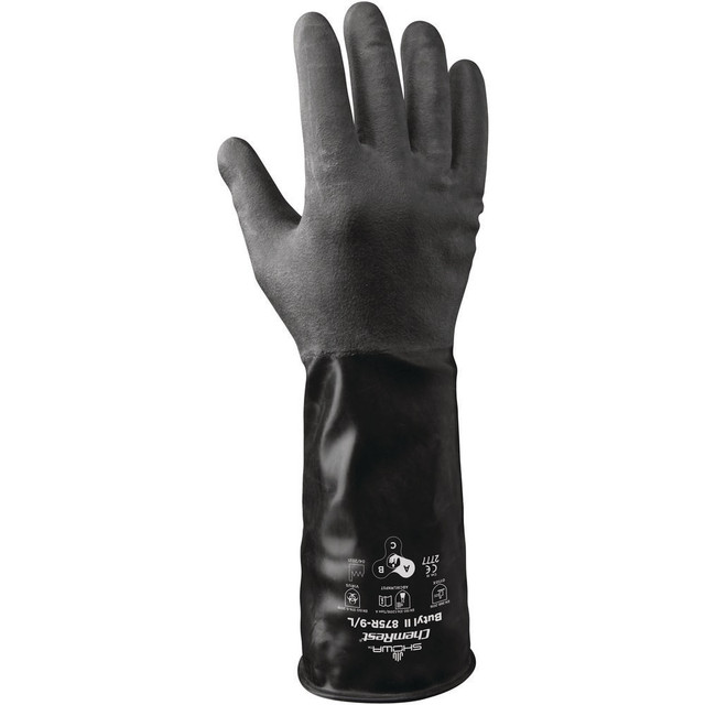 SHOWA 875R-09 Chemical Resistant Gloves; Glove Type: Type A Chemical Resistant Gloves ; Material: Butyl ; Numeric Size: 9 ; Coating Material: Butyl ; Finish: Rough ; Lining Material: Unlined