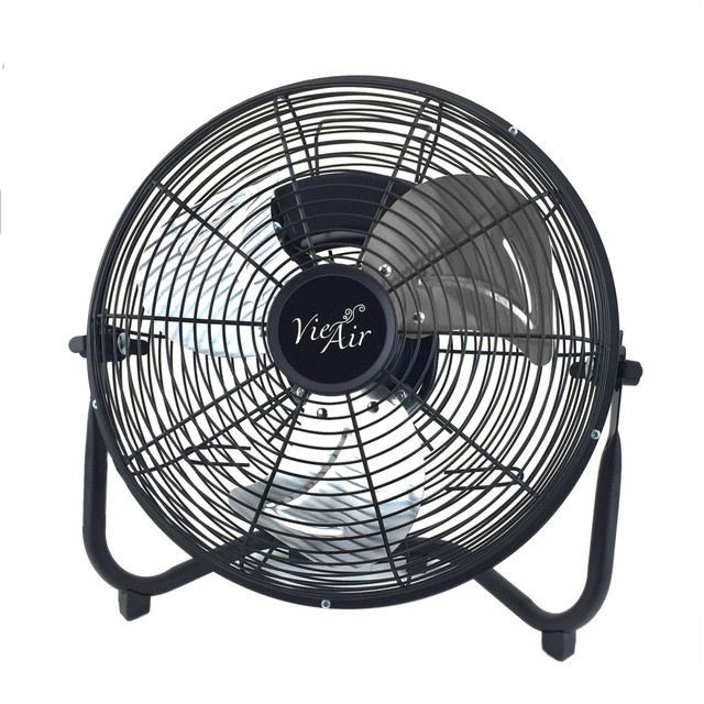 MEGAGOODS, INC. 99596354M Vie Air 18in 3-Speed High-Velocity Floor Fan, 21inH x 21-1/2inW x 10inD, Black