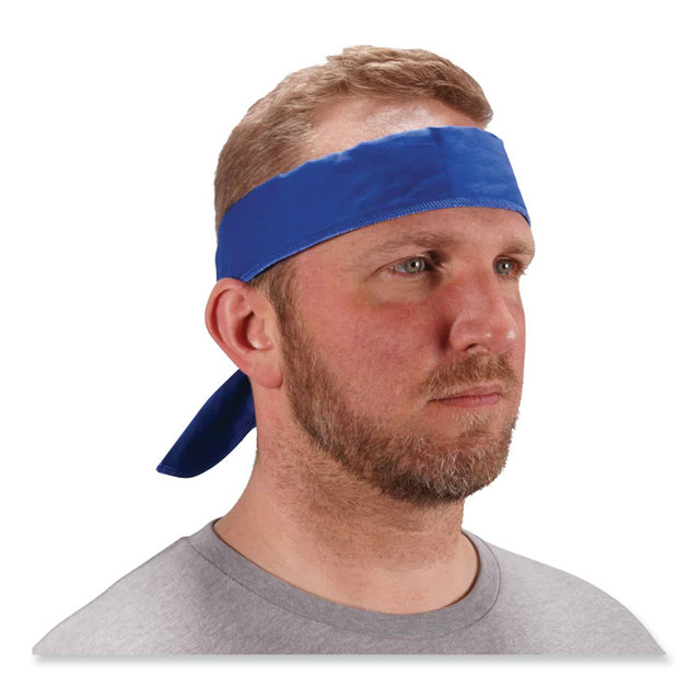 TENACIOUS HOLDINGS, INC. ergodyne® 12399 Chill-Its 6702 Cooling Embedded Polymers Tie Bandana, One Size Fits Most, Solid Blue