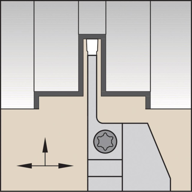 Widia 3650493 Indexable Grooving-Cutoff Toolholder: WMTSL2525M625, 6 to 6 mm Groove Width, 25 mm Max Depth of Cut, Left Hand