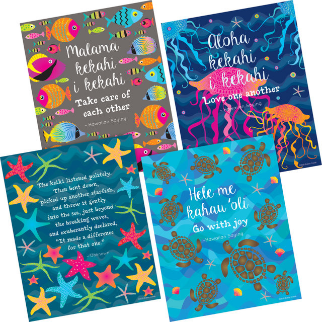 BARKER CREEK PUBLISHING, INC. 3109 Barker Creek Art Prints, 8in x 10in, Take Care Of Each Other Kai Ola Collection, Pre-K To College, Set Of 4 Prints BARKER CREEK PUBLISHING, INC. 3109 Barker Creek Art Prints, 8in x 10in, Take Care Of Each Other Kai Ola Collection, Pre-K To College, Set Of 4 Prints