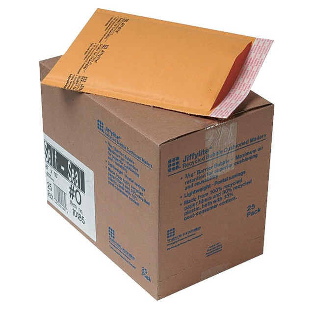 SEALED AIR CORPORATION 10185 Sealed Air Self-Seal Bubble Mailers, 6in x 10in, Kraft, Pack Of 25 SEALED AIR CORPORATION 10185 Sealed Air Self-Seal Bubble Mailers, 6in x 10in, Kraft, Pack Of 25