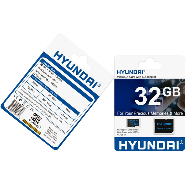 HYUNDAI IT AMERICA CORP Hyundai SDC32GU1  MicroSDHC Card With Adapter, 32GB