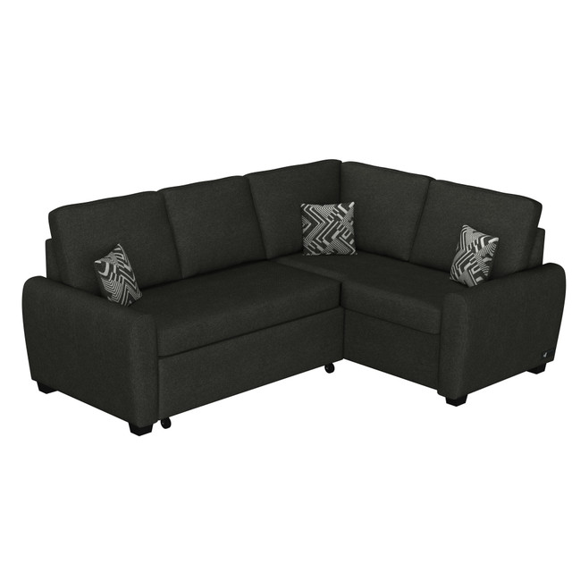 LIFESTYLE SOLUTIONS INC. SAO-SECT-CC-SET Lifestyle Solutions Serta Sheldon Convertible Sectional Sofa, 37-4/5inH x 93-3/4inW x 70-1/8inD, Charcoal