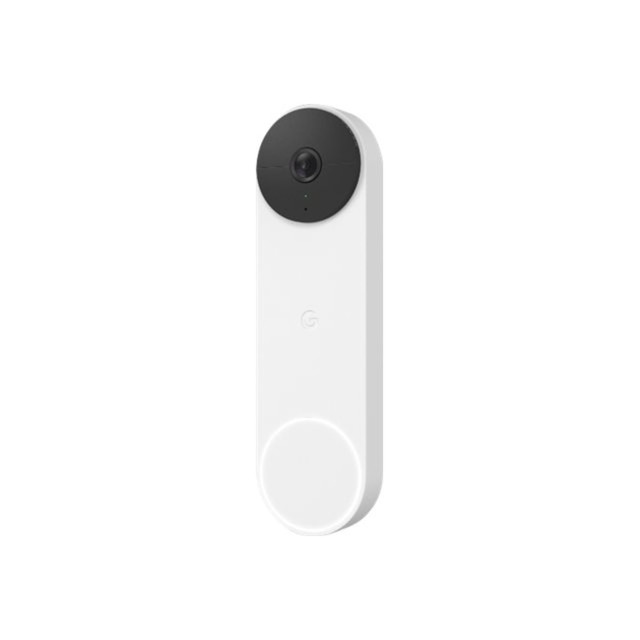 Set up this wireless doorbell camera to help ensure security whether you are home or on the road. The smart video doorbell sends alerts to your phone, and the built-in microphone and speakers allow you to interact with visitors. The doorbell security system is also easy to set up thanks to its wireless design.  Never miss the important stuff. See what"s happening at your door, and get relevant alerts when there"s activity  Say hello while you are away. Answer your door in real time or leave pre-set messages.  Wire-free to work with any door. No wires means it works with every home, from houses to apartments  Everything works together - Stream live video hands-free with Google Assistant and Amazon Alexa, and see and speak with visitors at your door on compatible Google Nest and Amazon smart displays. You can also use compatible Google Nest and Amazon Alexa smart speakers and displays as your doorbell chime.  White offers a modern touch.