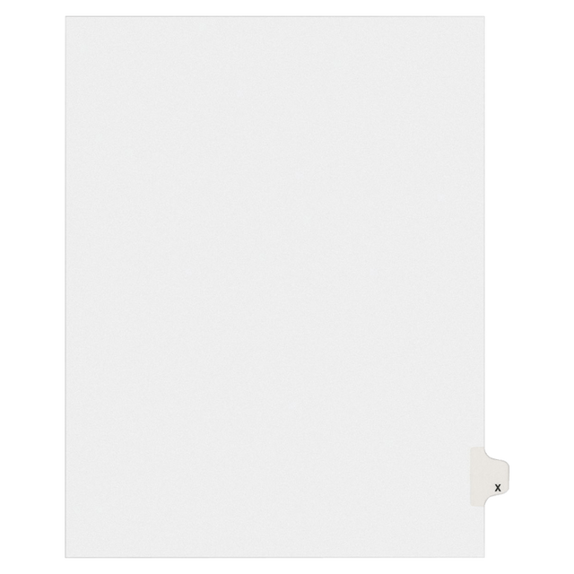 AVERY PRODUCTS CORPORATION 82186 Avery Allstate-Style 30% Recycled Collated Legal Exhibit Dividers, 8 1/2in x 11in, White Dividers/White Tabs, X, Pack Of 25 Tabs