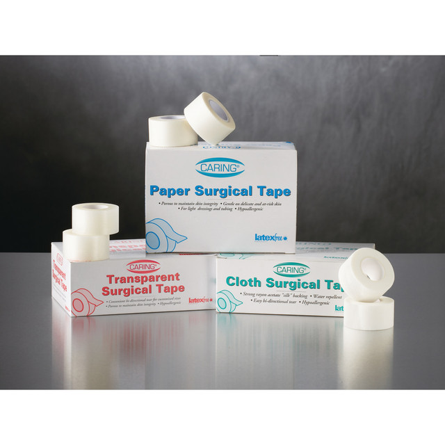 MEDLINE INDUSTRIES, INC. PRM260102H Medline Caring Cloth Silk Adhesive Tape, 2in x 10 Yd., White, Box Of 6