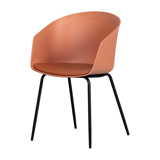 SOUTH SHORE IND LTD 14210 South Shore Flam Chair With Metal Legs, Burnt Orange/Black