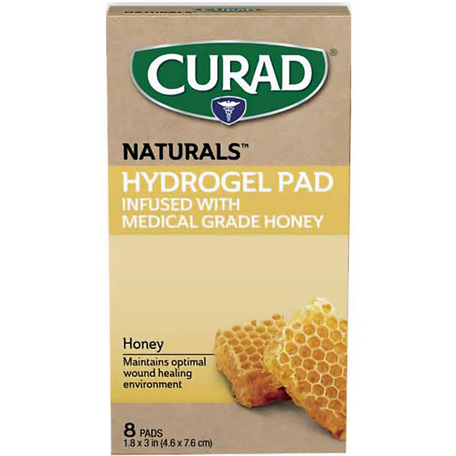 MEDLINE INDUSTRIES, INC. Curad CURNTB0404  Naturals Hydrogel Pads, 1-13/16in x 3in, Beige, 8 Pads Per Box, Case Of 24 Boxes