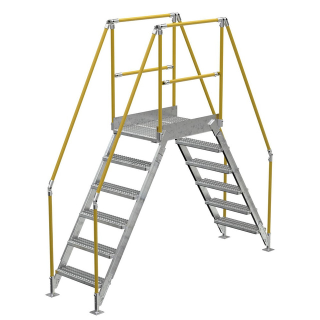 Vestil COL-6-56-23-HDG Rolling Ladder: Type IA, 60" Platform, 500 lb Capacity, 6 Step, 29-1/4" Base