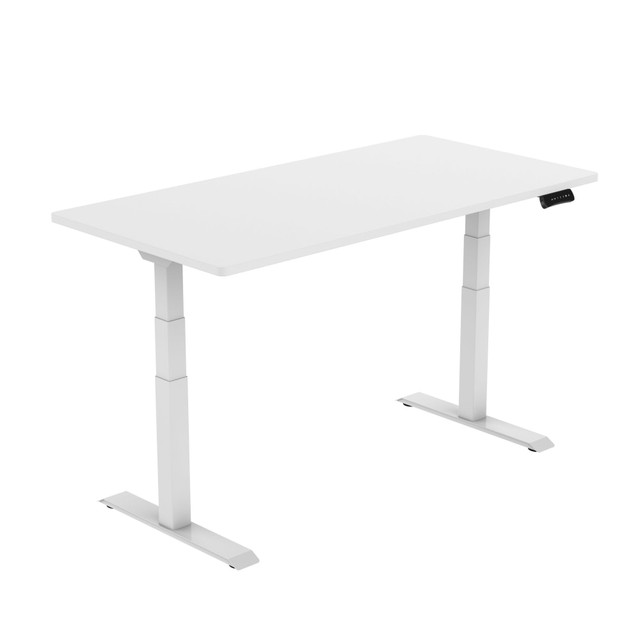 ZOXOU INC. E7WR5528W FlexiSpot E7 55inW Height-Adjustable Standing Desk, White ZOXOU INC. E7WR5528W FlexiSpot E7 55inW Height-Adjustable Standing Desk, White