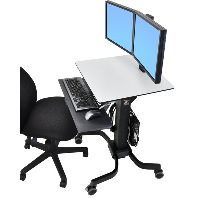 ERGOTRON 24-214-085 WorkFit-C Dual Sit-Stand Computer Stand, Black/Gray ERGOTRON 24-214-085 WorkFit-C Dual Sit-Stand Computer Stand, Black/Gray